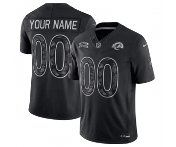 Men's Los Angeles Rams Active Player Custom Black F.U.S.E. 2026 Salute to Service Limited Football Stitched Jersey