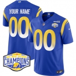 Men's Los Angeles Rams Active Player Custom Blue 2024 NFC West Champions F.U.S.E. Vapor Untouchable Stitched Football Jersey