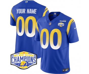 Men's Los Angeles Rams Active Player Custom Blue 2024 NFC West Champions F.U.S.E. Vapor Untouchable Stitched Football Jersey