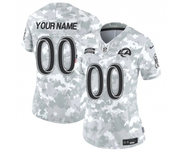 Women's Los Angeles Rams Active Player Custom 2024 F.U.S.E Arctic Camo Salute To Service Limited Stitched Football Jersey