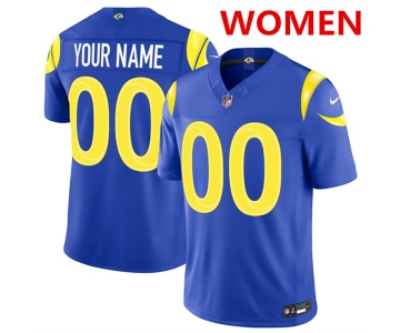 Women's Los Angeles Rams Active Player Custom Royal 2026 F.U.S.E. Vapor Limited Football Stitched Jersey
