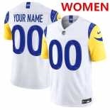 Women's Los Angeles Rams Active Player Custom White 2026 F.U.S.E. Vapor Limited Football Stitched Jersey Women's Los Angeles Rams Active Player Custom White 2026 F.U.S.E. Vapor Limited Football Stitched Jersey