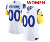 Women's Los Angeles Rams Active Player Custom White 2026 F.U.S.E. Vapor Limited Football Stitched Jersey Women's Los Angeles Rams Active Player Custom White 2026 F.U.S.E. Vapor Limited Football Stitched Jersey