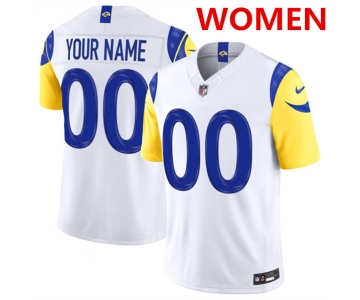 Women's Los Angeles Rams Active Player Custom White 2026 F.U.S.E. Vapor Limited Football Stitched Jersey