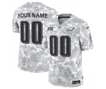Men's Philadelphia Eagles Active Player Custom 2024 F.U.S.E Arctic Camo Salute To Service Limited Stitched Football Jersey