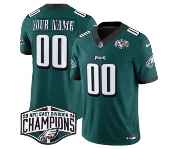 Men's Philadelphia Eagles Active Player Custom Green 2024 NFC East Champions F.U.S.E. Vapor Untouchable Limited Stitched Football Jersey