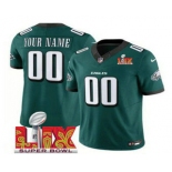 Men's Philadelphia Eagles Customized Green 2025 Super Bowl LIX FUSE Vapor Limited Jersey