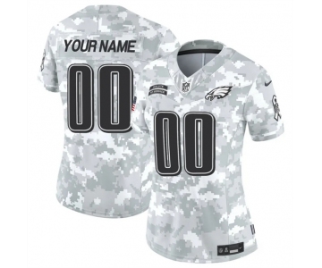 Women's Philadelphia Eagles Active Player Custom 2024 F.U.S.E Arctic Camo Salute To Service Limited Stitched Jersey