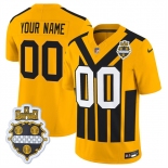 Men's Pittsburgh Steelers Active Player Custom Gold 1933 F.U.S.E. Throwback Alternate Football Stitched Football Jersey