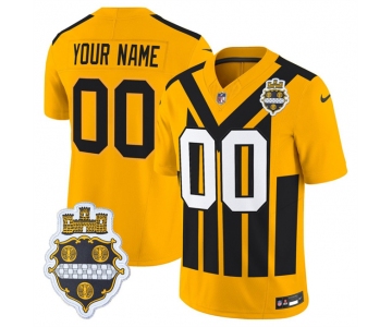 Men's Pittsburgh Steelers Active Player Custom Gold 1933 F.U.S.E. Throwback Alternate Football Stitched Football Jersey