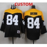 Men's Pittsburgh Steelers Custom Black 1967 Home Throwback NFL Jersey