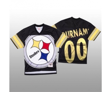 Men's Pittsburgh Steelers Custom Black Mitchell & Nell Big Face Fashion Limited Football Jersey