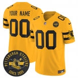 Men’s Pittsburgh Steelers Throwback 1933 Patch yellow Vapor Limited All Stitched Jersey