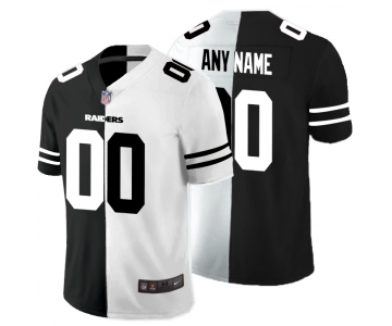 Las Vegas Raiders Custom Customized Black And White Split Vapor Untouchable Limited Jersey