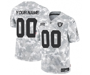 Men's Las Vegas Raiders Active Player Custom 2024 F.U.S.E Arctic Camo Salute To Service Limited Stitched Football Jersey