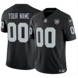 Men's Las Vegas Raiders Active Player Custom Black 2024 F.U.S.E 65th Anniversary Patch Vapor Football Stitched Jersey