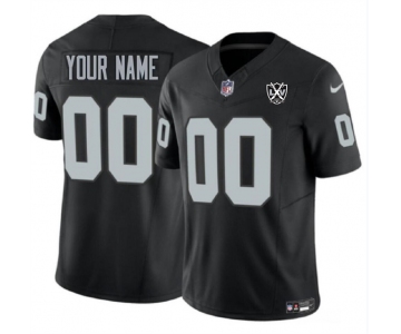 Men's Las Vegas Raiders Active Player Custom Black 2024 F.U.S.E 65th Anniversary Patch Vapor Football Stitched Jersey