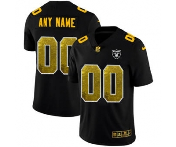 Men's Las Vegas Raiders Custom Black Golden Sequin Vapor Limited Football Jersey