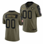 Men's Olive Las Vegas Raiders ACTIVE PLAYER Custom 2021 Salute To Service Limited Stitched Jersey