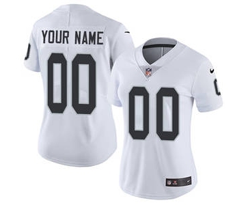 Women's Oakland Raiders Customized White Road Jersey