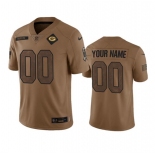 Men's Green Bay Packers Active Player Custom Brown 2023 Salute To Service Limited Stitched Jersey