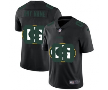 Men's Green Bay Packers Custom Team Logo Dual Overlap Limited Football Jersey Black