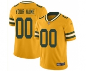 Men's Green Bay Packers Customized Gold Stitched Football Limited Inverted Legend Jersey