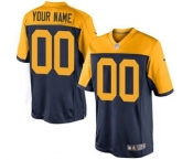 Men's Green Bay Packers Customized Navy Blue Alternate Limited Football Jersey