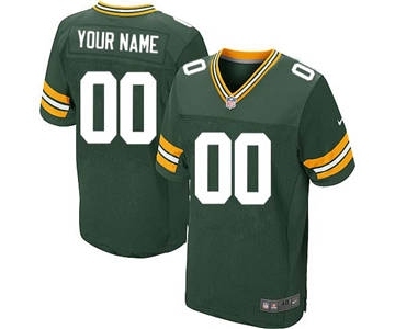 Men's Green Bay Packers Customized Green Team Color Custom Elite Football Jersey