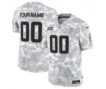 Men's Minnesota Vikings Active Player Custom 2024 F.U.S.E Arctic Camo Salute To Service Limited Stitched Football Jersey
