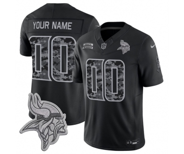 Men's Minnesota Vikings Active Player Custom Black F.U.S.E. 2026 Salute to Service Limited Football Stitched Jersey