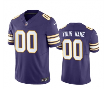 Men's Minnesota Vikings Active Player Custom Purple 2023 F.U.S.E. Throwback Vapor Limited Stitched Football Jersey