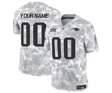 Men's New England Patriots Active Player Custom 2024 F.U.S.E Arctic Camo Salute To Service Limited Stitched Jersey