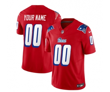 Men's New England Patriots Active Player Custom Red 2023 F.U.S.E. Throwback Limited Football Stitched Jersey