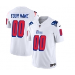Men's New England Patriots Active Player Custom White 2023 F.U.S.E. Throwback Limited Football Stitched Jersey