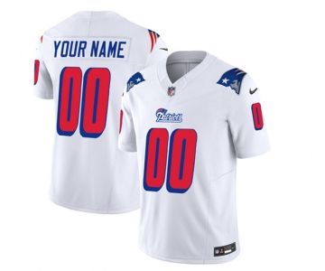 Men's New England Patriots Active Player Custom White 2023 F.U.S.E. Throwback Limited Football Stitched Jersey