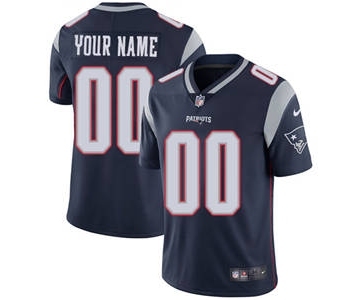 Men's New England Patriots Customized Navy Blue Team Color Vapor Untouchable Custom Limited Football Jersey