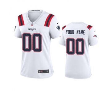 Women's Patriots White Custom 2020 New Football Game Jersey