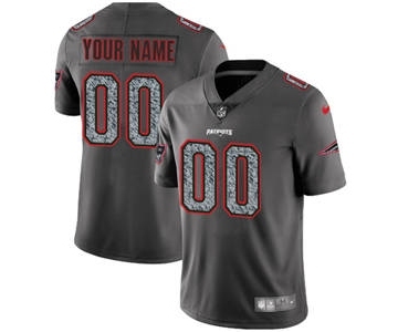 Youth New England Patriots Customized Gray Static Custom Football Jersey