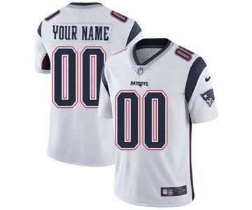 Youth New England Patriots Customized White Custom Football Jersey