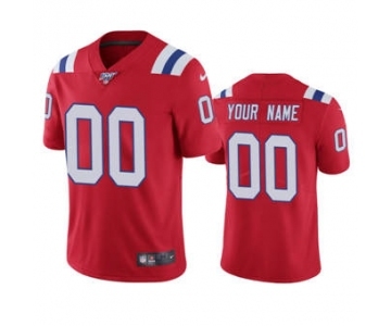 Youth Patriots Custom Red Football Stitched Vapor Limited 100th Season Jersey