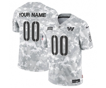 Men's Washington Commanders Active Player Custom 2024 F.U.S.E Arctic Camo Salute To Service Limited Stitched Football Jersey