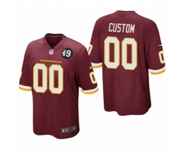 Men's Washington Football Team Custom Burgundy Bobby Mitchell Uniform Patch Football Game Jersey