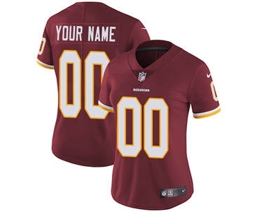 Women's Washington Redskins Customized Burgundy Red Home Jersey