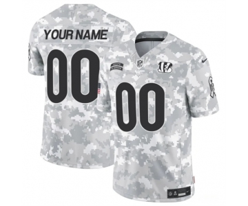 Men's Cincinnati Bengals Active Player Custom 2024 F.U.S.E Arctic Camo Salute To Service Limited Stitched Football Jersey