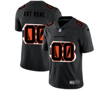 Men's Cincinnati Bengals Custom Team Logo Dual Overlap Limited Football Jersey Black