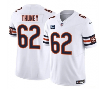 Men's Chicago Bears #62 Joe Thuney White 2025 F.U.S.E. With 1-Star C Patch Vapor Untouchable Limited Stitched Football Jersey