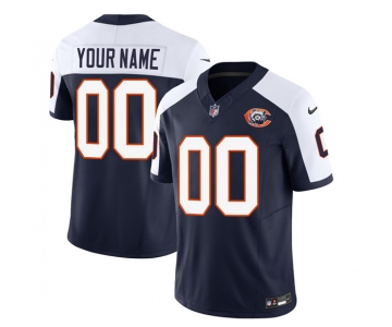 Men's Chicago Bears Active Player Custom 2023 F.U.S.E. Navy White Throwback Limited Football Stitched Jersey
