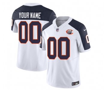Men's Chicago Bears Active Player Custom 2023 F.U.S.E. White Navy Throwback Limited Football Stitched Jersey