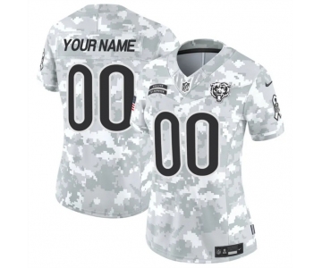 Women's Chicago Bears Active Player Custom 2024 F.U.S.E Arctic Camo Salute To Service Limited Stitched Football Jersey